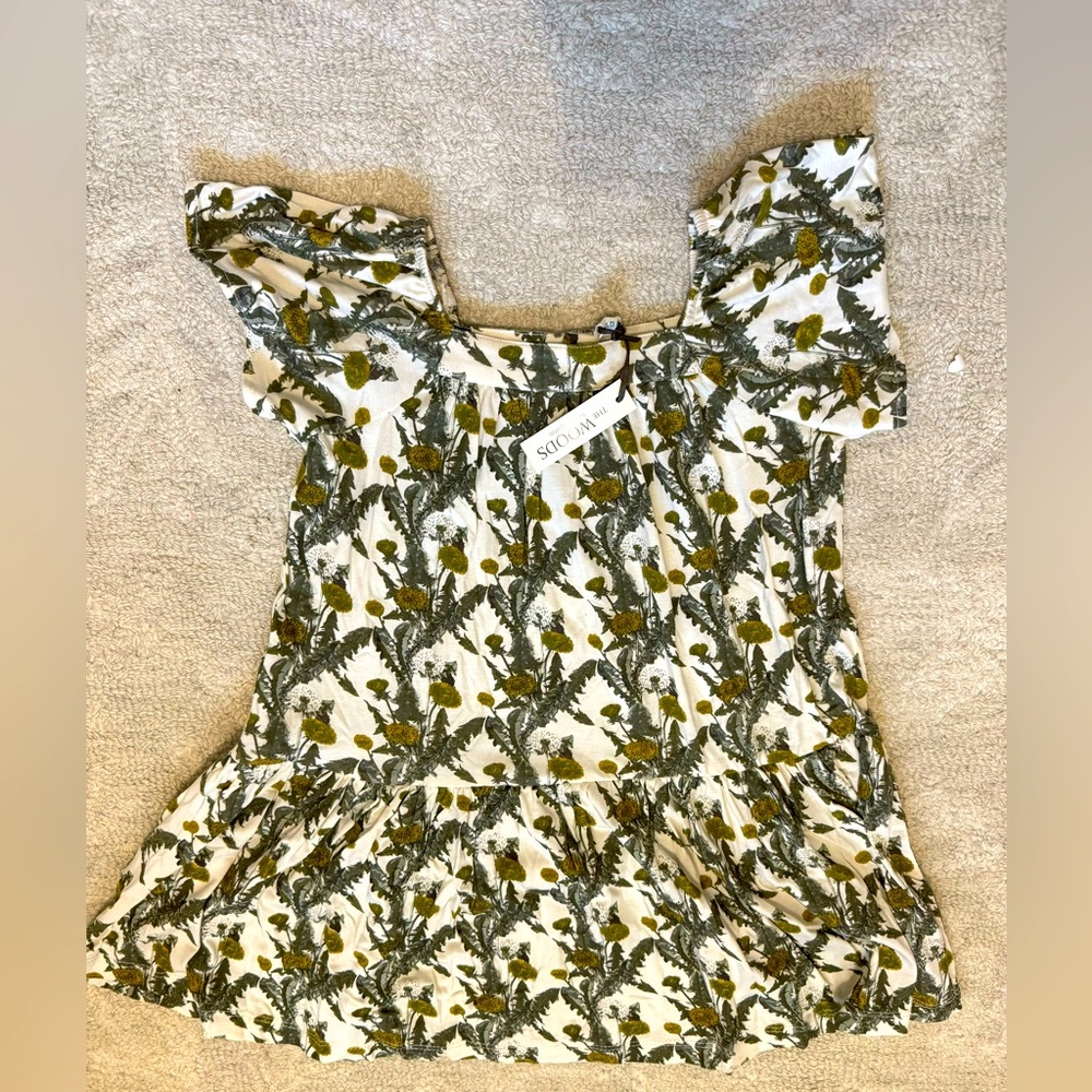 Kate Quinn The Woods NIB Square neck flutter sleeve dress | dandelion - 3T